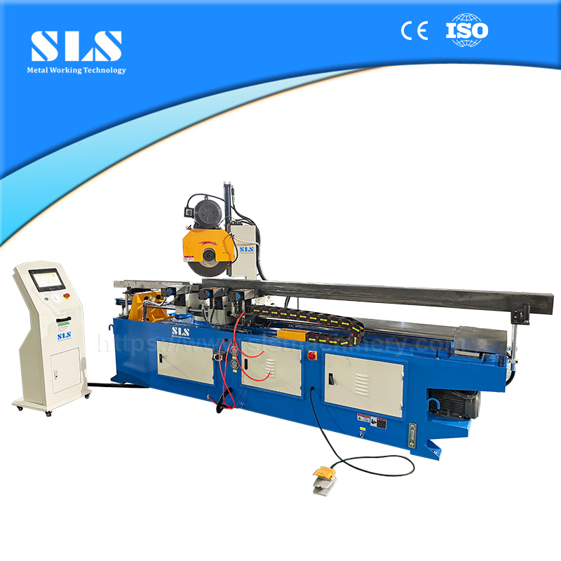 MC-450CNC النوع 45 درجة الزاوية القطع الأنبوب التلقائي بواسطة رأس الماكينة الدوران | أنابيب مربعة الملف الشخصي (60x60 120x120mm)